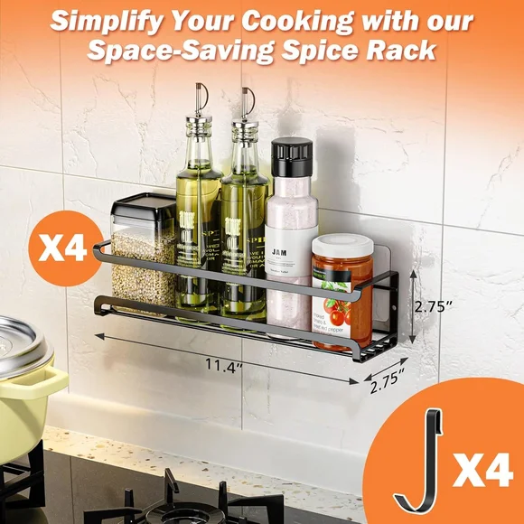 Spice Rack Organizer with Jars - Black - Picture 2 of 6